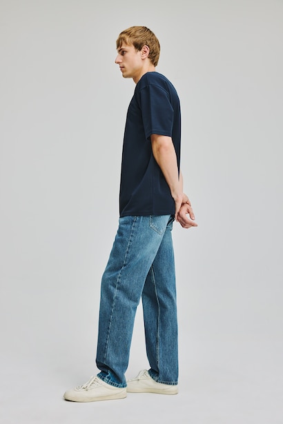 %100 Pamuk Straight Fit Jean Pantolon