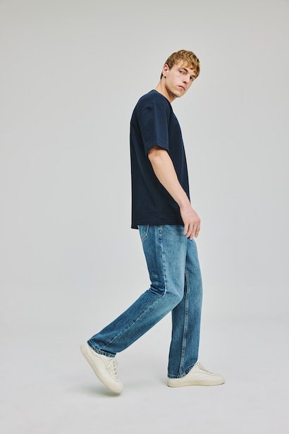 %100 Pamuk Straight Fit Jean Pantolon
