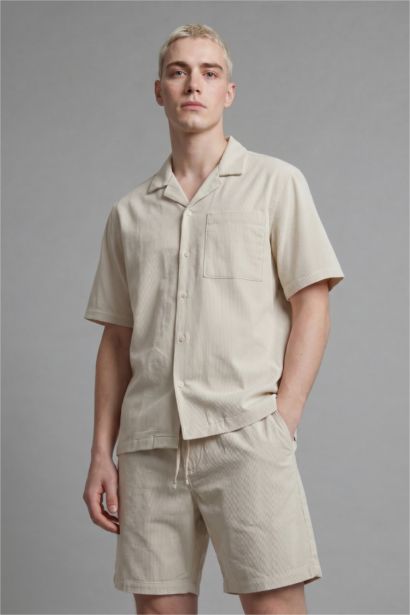 Boxy Fit Cotton Short Sleeve Shirt