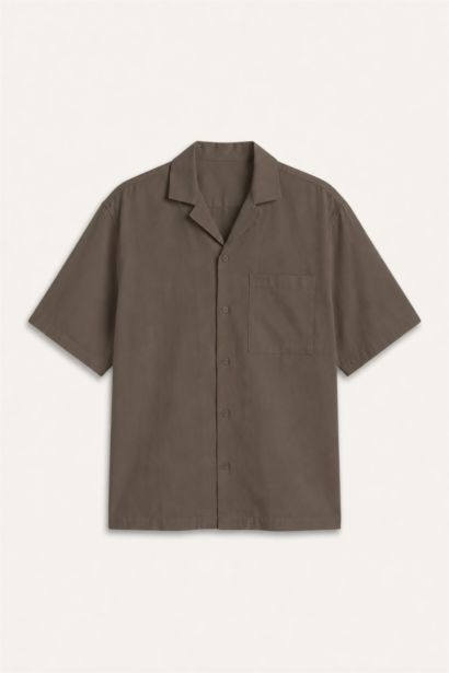 Boxy Fit Cotton Short Sleeve Shirt