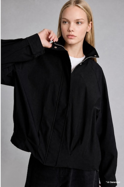 Veste en bengaline à col officier