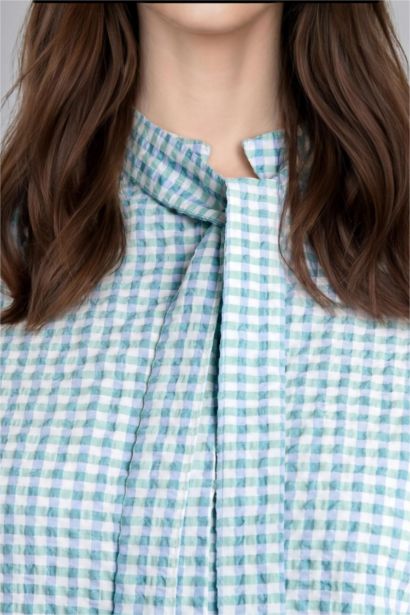 Regular Fit Crinkle Fabric Long Sleeve Tunic