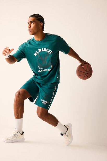%100 Pamuk NBA Baskılı Oversize Kısa Kollu Tişört
