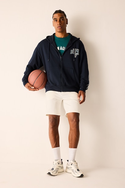 NBA Oversıze Kapüşonlu Sweatshirt Hırka