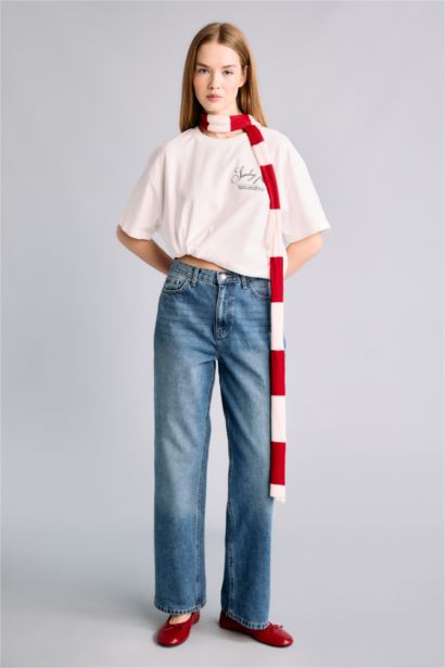 Oversıze Sırt Baskılı Tişört