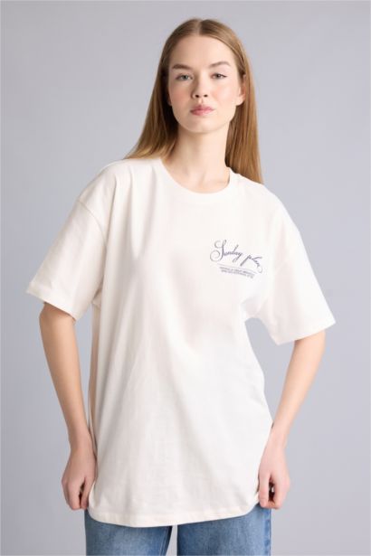 Oversıze Sırt Baskılı Tişört