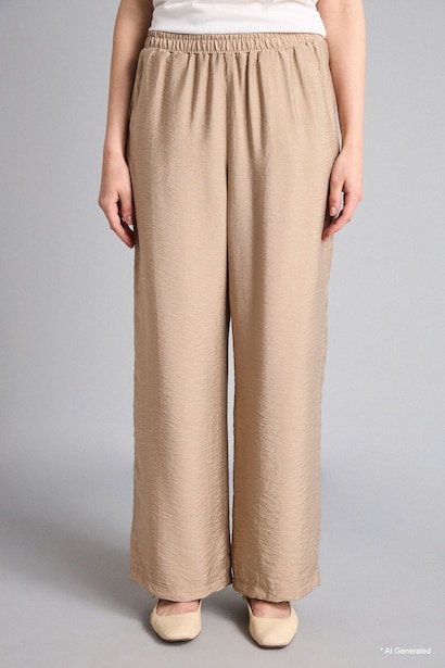 Straight Beige Straight Leg Trousers