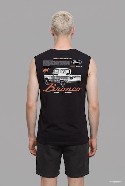 %100 Pamuk Ford Motor Company Lisanslı Oversize Baskılı Atlet