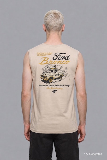%100 Pamuk Ford Motor Company Lisanslı Oversize Baskılı Atlet