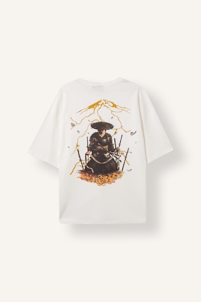 Ghost of Yotei Boxy Fit Baskılı Tişört