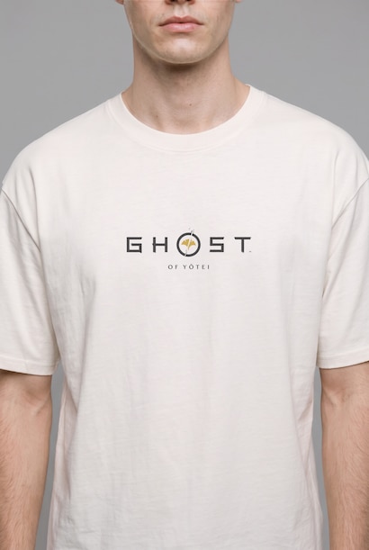 %100 Pamuk Ghost of Yotei Boxy Fit Baskılı Tişört