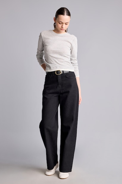 High Waist Straight Fit Trousers