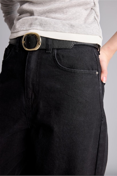 High Waist Straight Fit Trousers