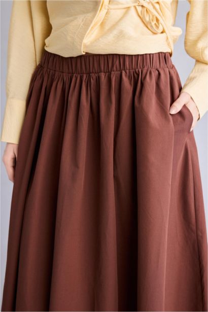 A Kesim Poplin Maxi Etek