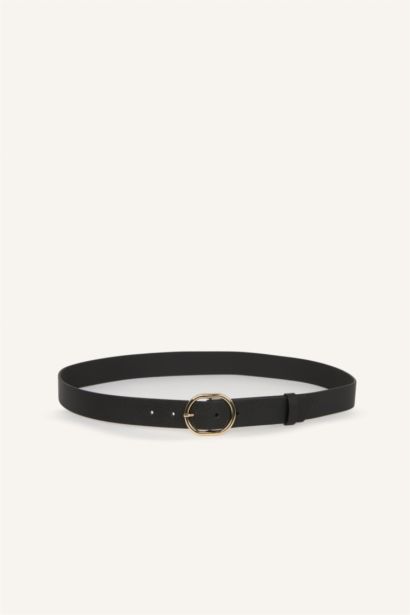 Kadın Oval Toka Suni Deri Jean Kemeri