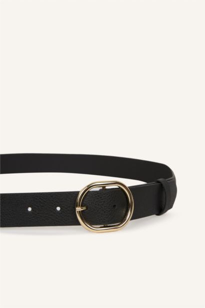 Kadın Oval Toka Suni Deri Jean Kemeri