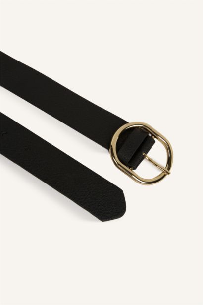 Kadın Oval Toka Suni Deri Jean Kemeri