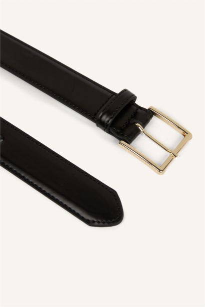 Kadın Dikdörtgen Toka Suni Deri Jean Kemeri