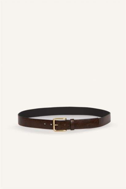 Kadın Dikdörtgen Toka Suni Deri Jean Kemeri