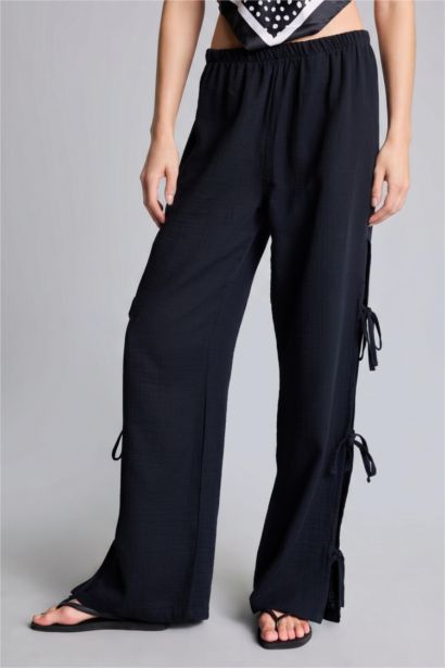Regular Fit Müslin Plaj Pantolonu