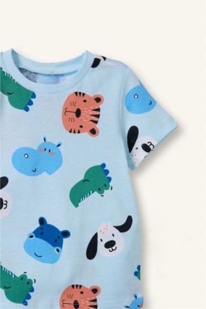 Hayvan Baskılı 2'Li Pijama Takım Erkek Bebek