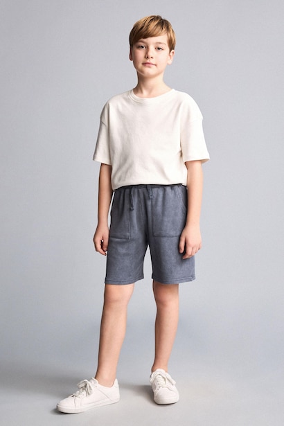 Boy Oversize Elastic Waist Drawstring Shorts