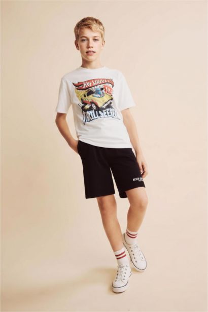 Boy Oversize Slogan Printed Shorts