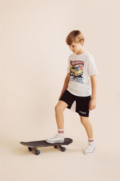 Boy Oversize Slogan Printed Shorts