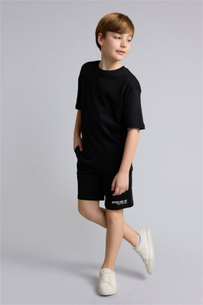 Oversize Fit Slogan Shorts