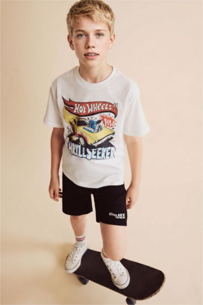 Boy Oversize Slogan Printed Shorts