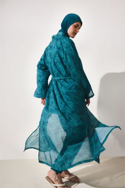 Regular Fit Desenli Burkini Pareo