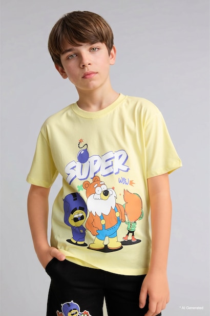 Boy 100% Cotton Super 1 Set Short Sleeve T-Shirt