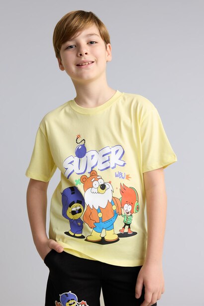 Boy 100% Cotton Super 1 Set Short Sleeve T-Shirt