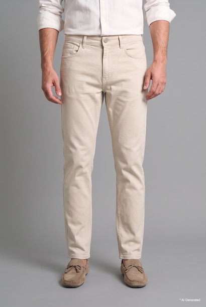 Regular Waist Tapered Fit Pocket Pants