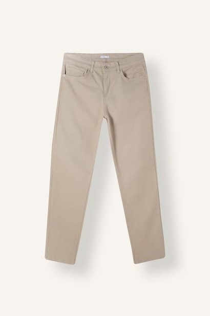 Mid Rise Tapered Fit Long Trousers