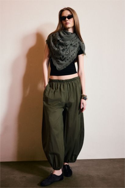 بنطلون بالون فيت بخصر عالي