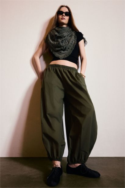 بنطلون بالون فيت بخصر عالي