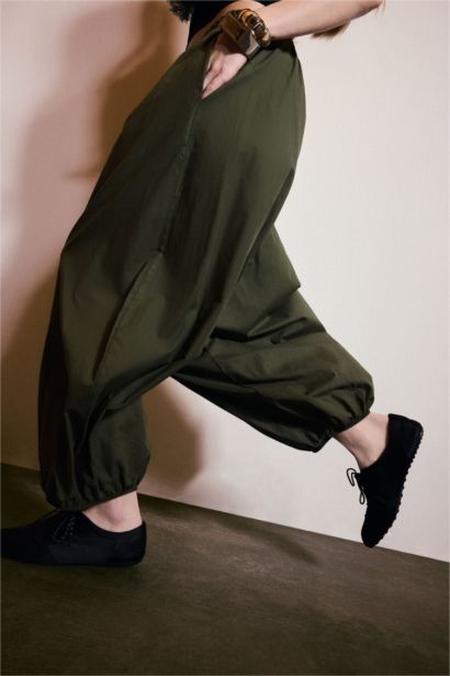 بنطلون بالون فيت بخصر عالي