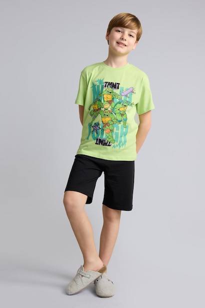 %100 Pamuk Nınja Turtles-Retro 2'li Pijama Takımı Erkek Çocuk