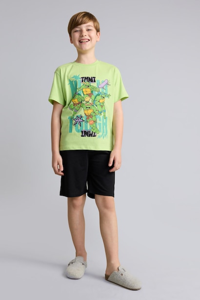 %100 Pamuk Nınja Turtles-Retro 2'li Pijama Takımı Erkek Çocuk