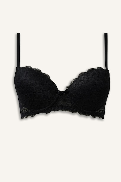 Dantel Kaplı Push Up Bra