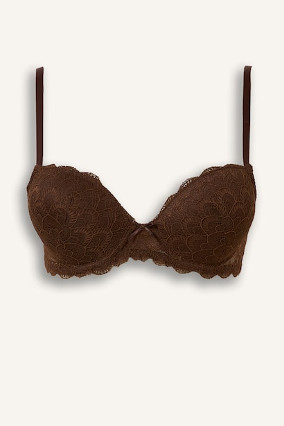 Dantel Kaplı Push Up Bra