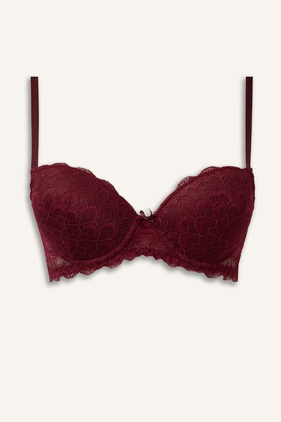 Dantel Kaplı Push Up Bra