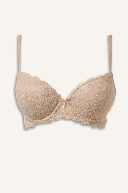 Dantelli Full Push Up Balenli Basic Tişört Bra
