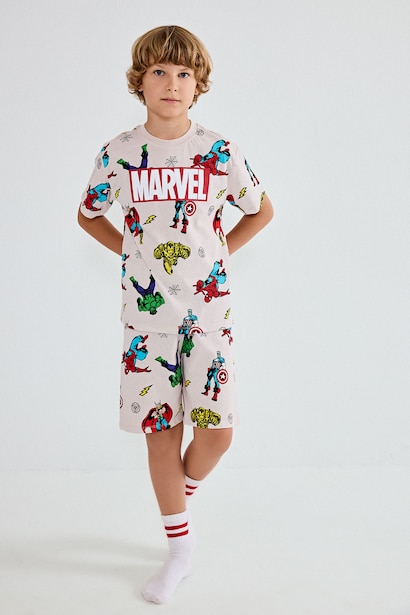 %100 Pamuk Marvel Lisanslı Regular Fit 2'Li Takım Erkek Çocuk