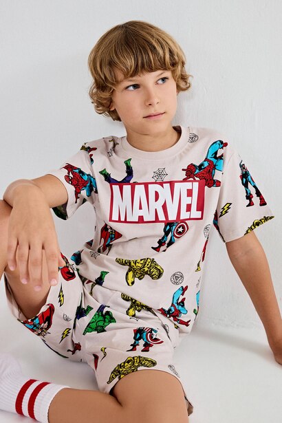 %100 Pamuk Marvel Lisanslı Regular Fit 2'Li Takım Erkek Çocuk