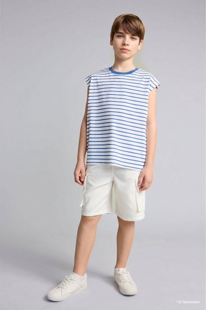 Boy 100% Cotton Striped Tank Top