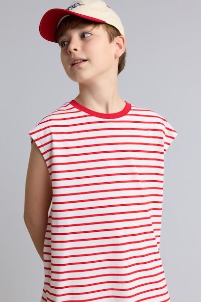 Boy Oversize Fit Striped Tank Top