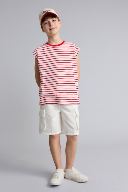Boy Oversize Fit Striped Tank Top
