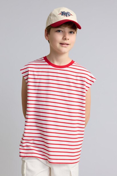 Boy Oversize Fit Striped Tank Top